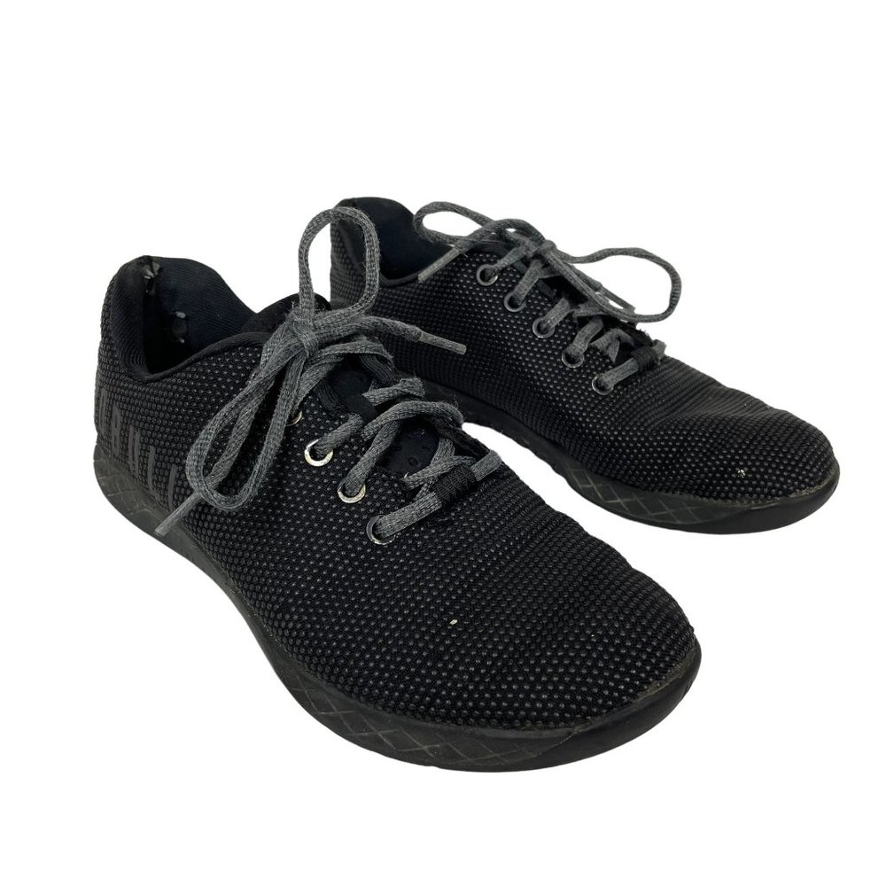 Nobull Mens Superfabric Trainer Size 7 Black Gum Soles Gym Crossfit Run WORN